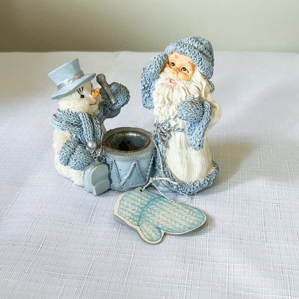 Snowbuddies Santa Candle Holder w/ Drum 1998 Vintage